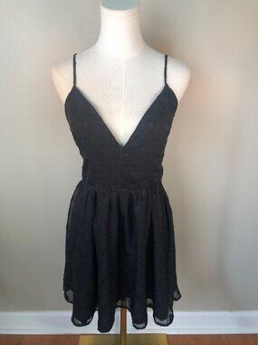 Molly Green Backless Little Black Dress Whimsigoth Fairycore Size M